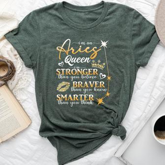 Aries Queen March April Birthday Aries Zodiac Sign Horoscope Bella Canvas T-shirt - Thegiftio UK