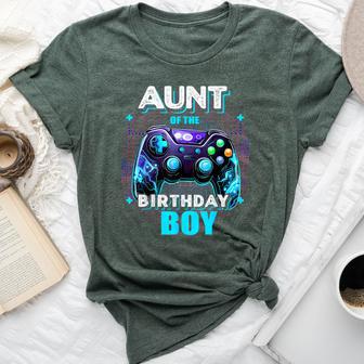 Aunt Of The Birthday Boy Matching Family Video Game Party Bella Canvas T-shirt - Thegiftio UK