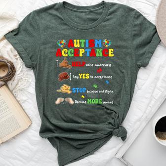 Autism Awareness Acceptance Hand Sign Language Sped Teacher Bella Canvas T-shirt | Mazezy