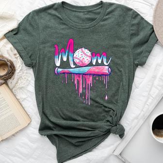 Baseball Mom Ice Cream Drip Mother's Day Baseball Mama Bella Canvas T-shirt - Thegiftio