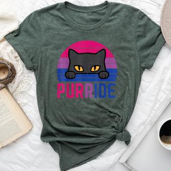 Bisexual Cat Purride Retro Bi Pride Flag Lgbtq Girls Bella Canvas T-shirt - Thegiftio UK