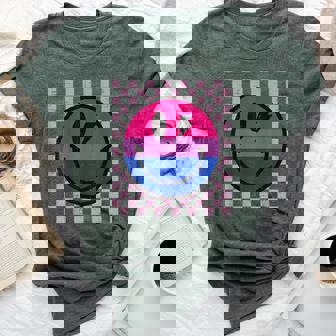 Bisexual Smile Face Bi Pride Flag Lgbtq Groovy Women Bella Canvas T-shirt - Thegiftio