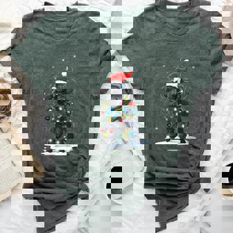 Black Poodle Christmas Lights Holiday For Women Bella Canvas T-shirt | Mazezy