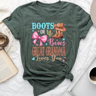 Boots Or Bows Gender Reveal Party Announcement Great Grandma Bella Canvas T-shirt - Thegiftio UK