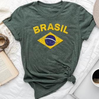 Brazil Flag Patriotic Brazilian Boys Girls Brazil Bella Canvas T-shirt - Thegiftio UK