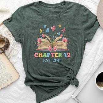 Chapter 12 Years Old 12Th Birthday Butterfly Bow Book Lover Bella Canvas T-shirt - Thegiftio UK