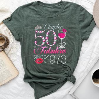 Chapter 50 Fabulous Since 1976 50Th Birthday Queen Diamond Bella Canvas T-shirt - Thegiftio UK