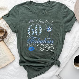 Chapter 60 60Th Birthday Crown Wine Glass Denim And Diamonds Bella Canvas T-shirt | Mazezy