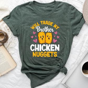 Chicken Nugget Lover Will Trade Brother For Chicken Nuggets Bella Canvas T-shirt - Thegiftio UK