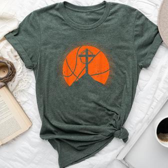 Christian Basketball Jesus Christ Basketball Religious Bella Canvas T-shirt - Thegiftio UK