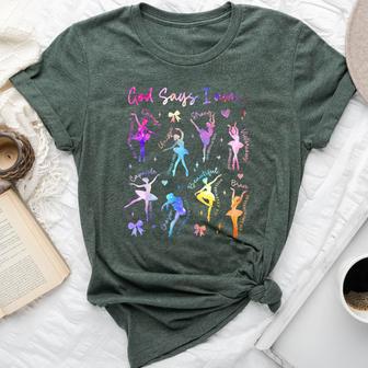 Christian God Says I Am Tie Dye Christian Girl Ballet Dancer Bella Canvas T-shirt - Thegiftio UK
