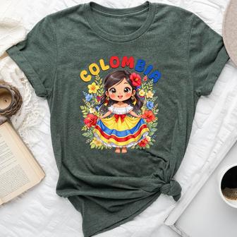 Colombian Girl Traditional Dress Culture Pride For Girls Bella Canvas T-shirt - Thegiftio UK