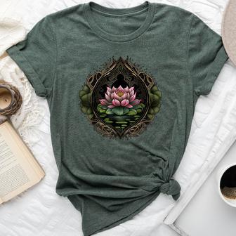 Colorful Lotus Flower On Floral Lotus Flower Bella Canvas T-shirt - Thegiftio UK