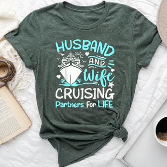 Cruising Partners Cruise Ship Vacation Husband Wife Couple Bella Canvas T-shirt | Mazezy