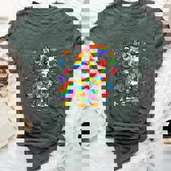 Cute Autism Awareness Toddler Girl Unicorn Heart Puzzle Bella Canvas T-shirt - Thegiftio