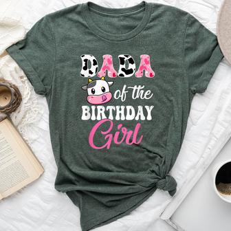 Dada Of The Birthday Girl Farm Cow 1St Birthday Girl Bella Canvas T-shirt - Thegiftio UK