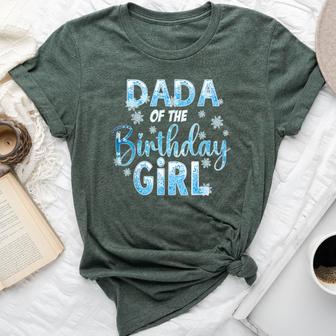 Dada Of The Birthday Girl Snowflakes Themed Matching Bella Canvas T-shirt - Thegiftio UK