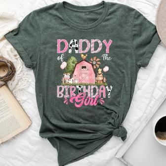 Daddy Of The Birthday Girl 1St Birthday Pink Farm Bella Canvas T-shirt - Thegiftio UK
