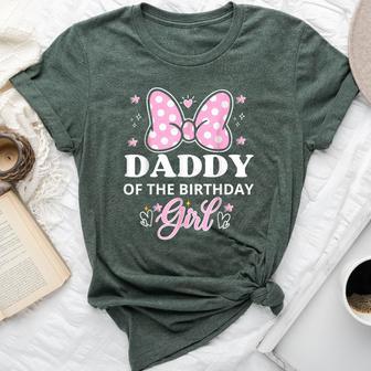 Daddy Of The Birthday Girl Cute Pink Bow Family Matching Bella Canvas T-shirt - Thegiftio UK