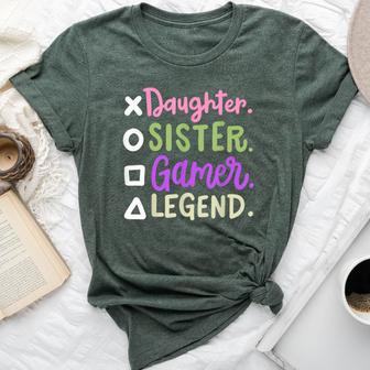 Daughter Sister Gamer Legend Video Gaming Girls Ns Bella Canvas T-shirt - Thegiftio UK