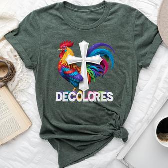 Decolores Cursillo Rainbow Rooster Catholic Bella Canvas T-shirt - Thegiftio UK