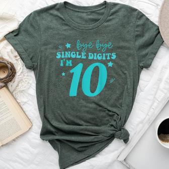 Double Digits Girl 10Th Birthday Turning 10 Teal Turquoise Bella Canvas T-shirt - Thegiftio UK