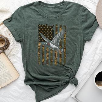Duck Hunting Us Flag Waterfowl America Bella Canvas T-shirt | Mazezy