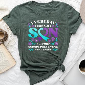 Everyday I Miss My Son Support Suicide Prevention Awareness Bella Canvas T-shirt - Thegiftio UK