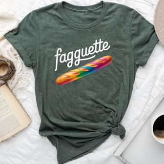 Fagquette Rainbow Bread Humorous Lgbtq Pride Bakery Bella Canvas T-shirt | Mazezy