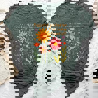 Feminist Floral Peaceful Protester But Really Pissed Off Bella Canvas T-shirt - Thegiftio