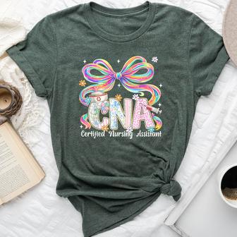 Floral Cna Certified Nursing Assistant Nurse Women Bella Canvas T-shirt - Seseable