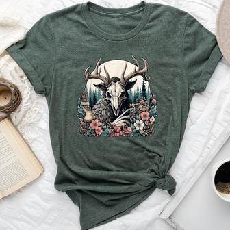Floral Cryptid Wendigo Nature Forest Bella Canvas T-shirt - Thegiftio UK