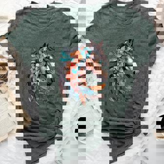 Floral Wild Horse Country Horse Riding Bella Canvas T-shirt - Thegiftio