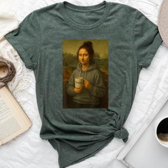 Messy Bun Mona Lisa Mondays Graphic Bella Canvas T-shirt | Mazezy