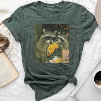 Vintage Raccoon Eating Tacos Meme Humor Women Bella Canvas T-shirt - Thegiftio UK