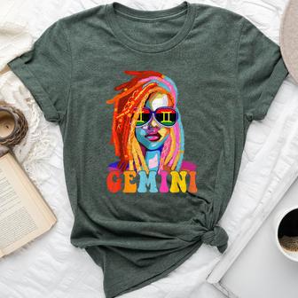 Gemini Queen African American Loc'd Zodiac Sign Bella Canvas T-shirt - Thegiftio UK