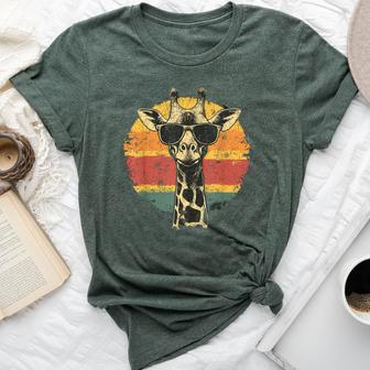 Giraffe Vintage Sunglasses Bella Canvas T-shirt - Thegiftio UK