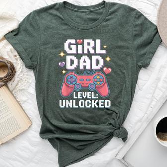 Girl Dad Level Unlocked Gamer Dad For New Fathers Bella Canvas T-shirt - Thegiftio