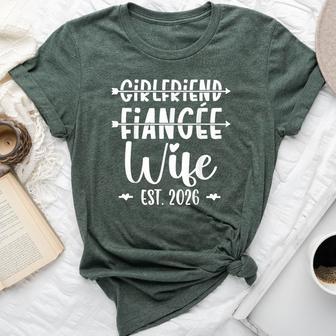 Girlfriend Fiance Wife 2026 Just Married Wedding Honeymoon Bella Canvas T-shirt - Thegiftio UK