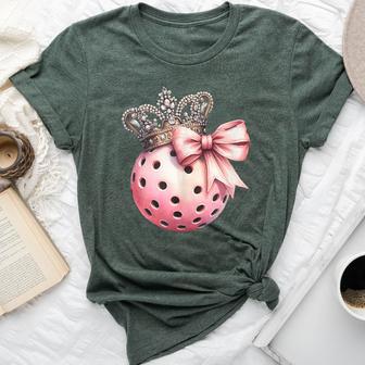 Girly Pickleball Princess Queen Crown For Women Bella Canvas T-shirt - Thegiftio UK
