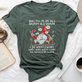 Gnome Don't Piss Me Off I'm A Grumpy Old Woman Bella Canvas T-shirt - Thegiftio UK