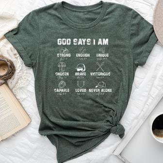 God Say I Am Baseball Christian Jesus Bible Verse Religious Bella Canvas T-shirt | Mazezy