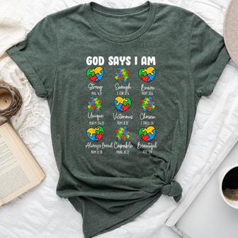 God Says I Am Autism Awareness Christian Bible Verse Bella Canvas T-shirt - Thegiftio UK