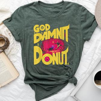 Goddammit Donut Book Lover For Woman Bella Canvas T-shirt - Thegiftio UK