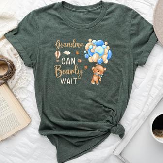 Grandma Can Bearly Wait Bear Gender Neutral Boy Baby Shower Bella Canvas T-shirt - Thegiftio UK