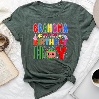 Grandma Of The Birthday Boy Melon Family Matching Bella Canvas T-shirt - Thegiftio UK