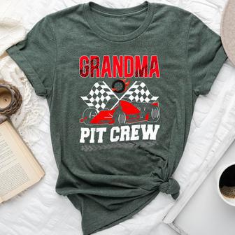 Grandma Pit Crew Racing Family Race Car Birthday Boy Bella Canvas T-shirt - Thegiftio UK