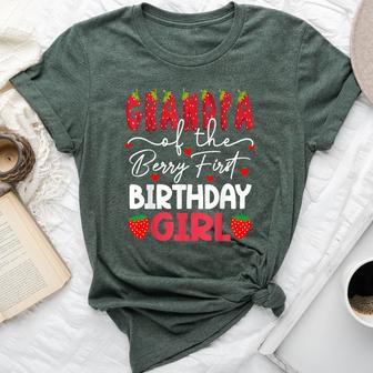Grandpa Of The Berry First Birthday Girl Strawberry Bella Canvas T-shirt - Thegiftio UK