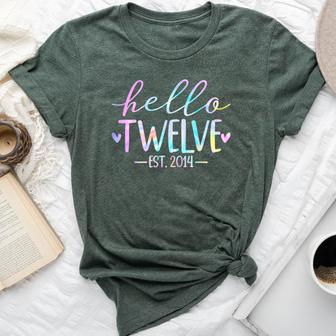 Hello Twelve Est 2014 12Th Birthday 12 Year Old Girl Boy Bella Canvas T-shirt - Thegiftio UK