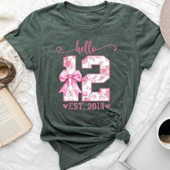 Hello Twelve Est 2014 12Th Birthday Coquette 12 Year Girl Bella Canvas T-shirt - Thegiftio UK